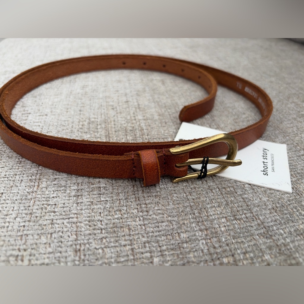 Short Story Genuine Leather Belt Xl | Brown Brass Hook | Nwt